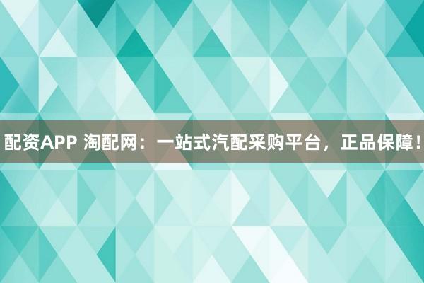 配资APP 淘配网：一站式汽配采购平台，正品保障！