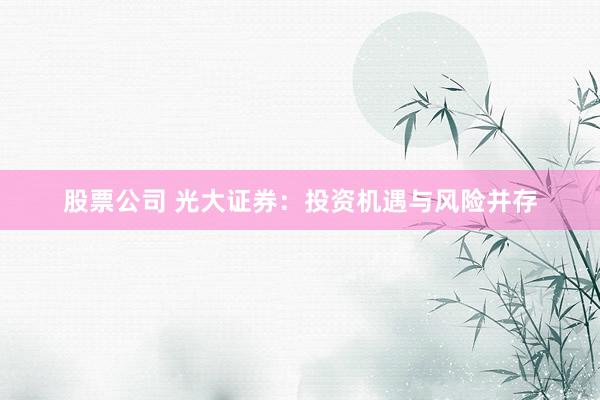 股票公司 光大证券：投资机遇与风险并存