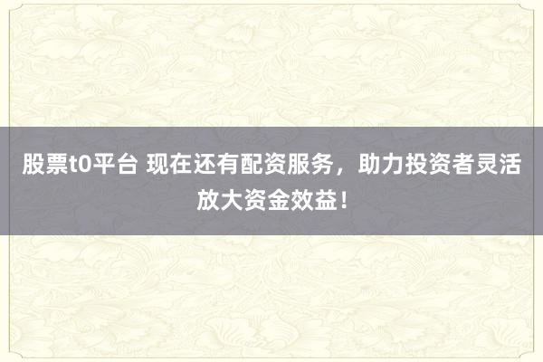 股票t0平台 现在还有配资服务，助力投资者灵活放大资金效益！