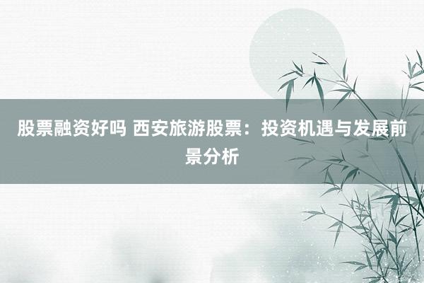 股票融资好吗 西安旅游股票：投资机遇与发展前景分析
