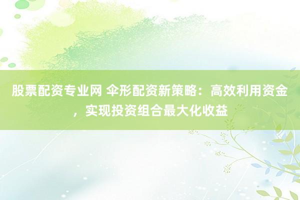 股票配资专业网 伞形配资新策略：高效利用资金，实现投资组合最大化收益