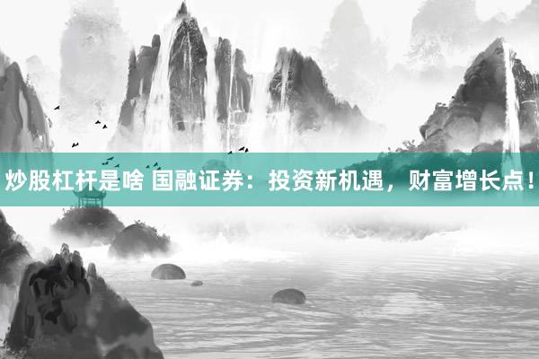 炒股杠杆是啥 国融证券：投资新机遇，财富增长点！