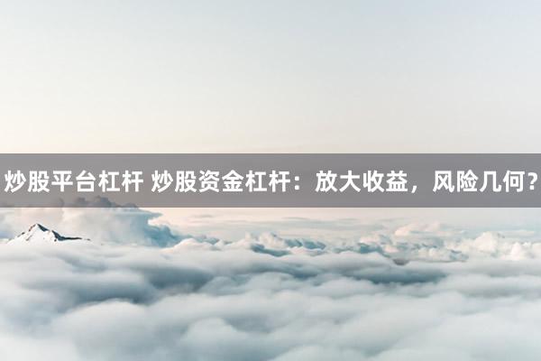 炒股平台杠杆 炒股资金杠杆：放大收益，风险几何？