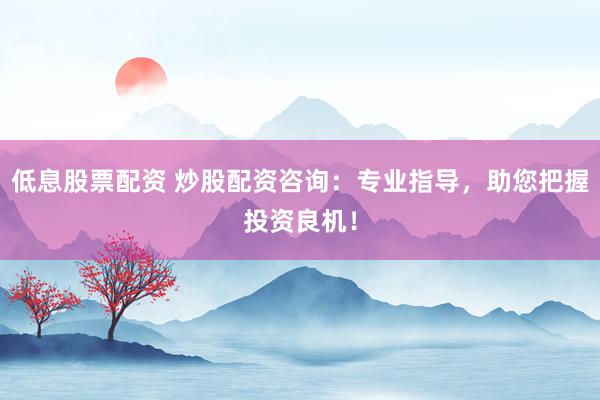 低息股票配资 炒股配资咨询：专业指导，助您把握投资良机！