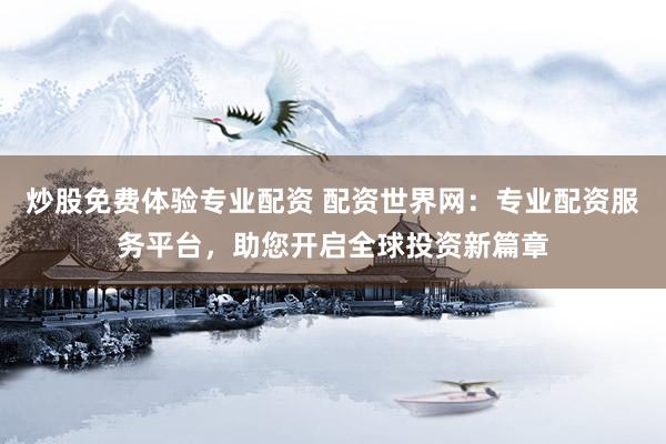 炒股免费体验专业配资 配资世界网：专业配资服务平台，助您开启全球投资新篇章