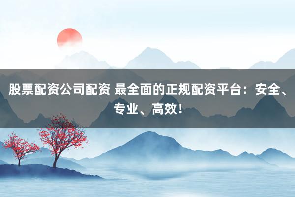 股票配资公司配资 最全面的正规配资平台:安全、专业、高效!