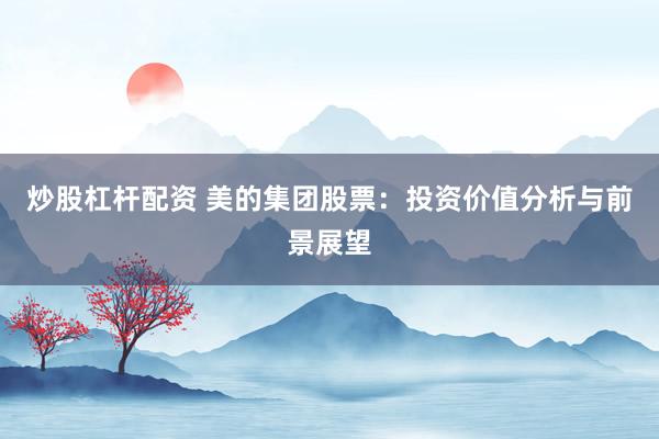 炒股杠杆配资 美的集团股票：投资价值分析与前景展望