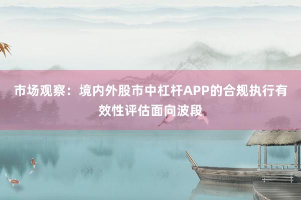 市场观察：境内外股市中杠杆APP的合规执行有效性评估面向波段